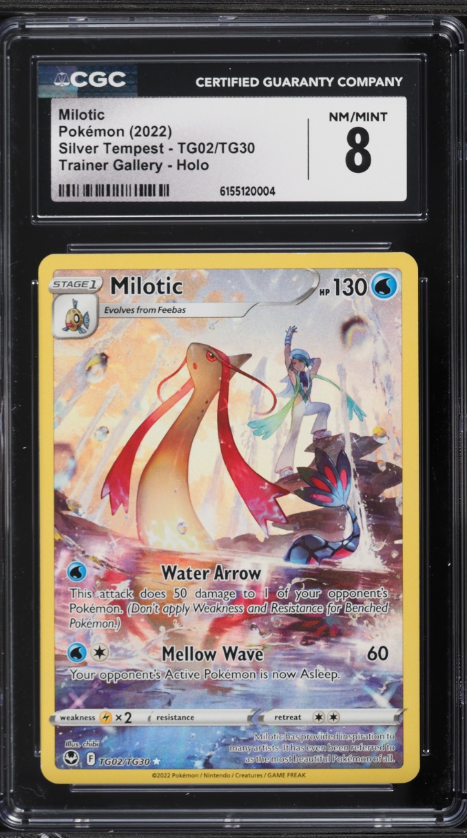 2022 Pokemon Sword & Shield Silver Tempest CHR Milotic #TG02 CGC 8 NM-MT