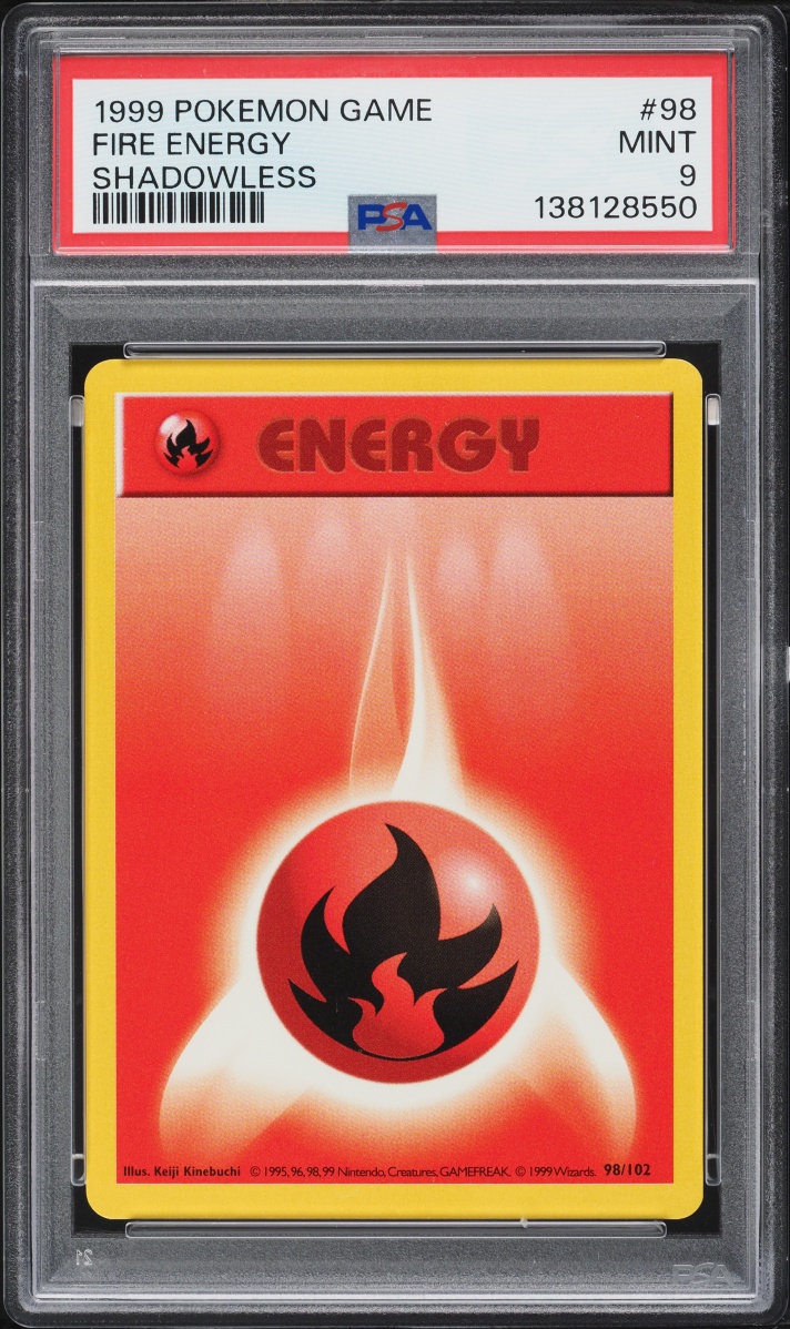 1999 Pokemon Base Set Shadowless Fire Energy #98 PSA 9 MINT