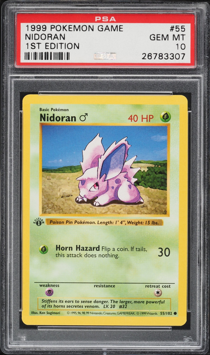 1999 Pokemon Base Set Shadowless 1st Edition Nidoran #55 PSA 10 GEM MINT