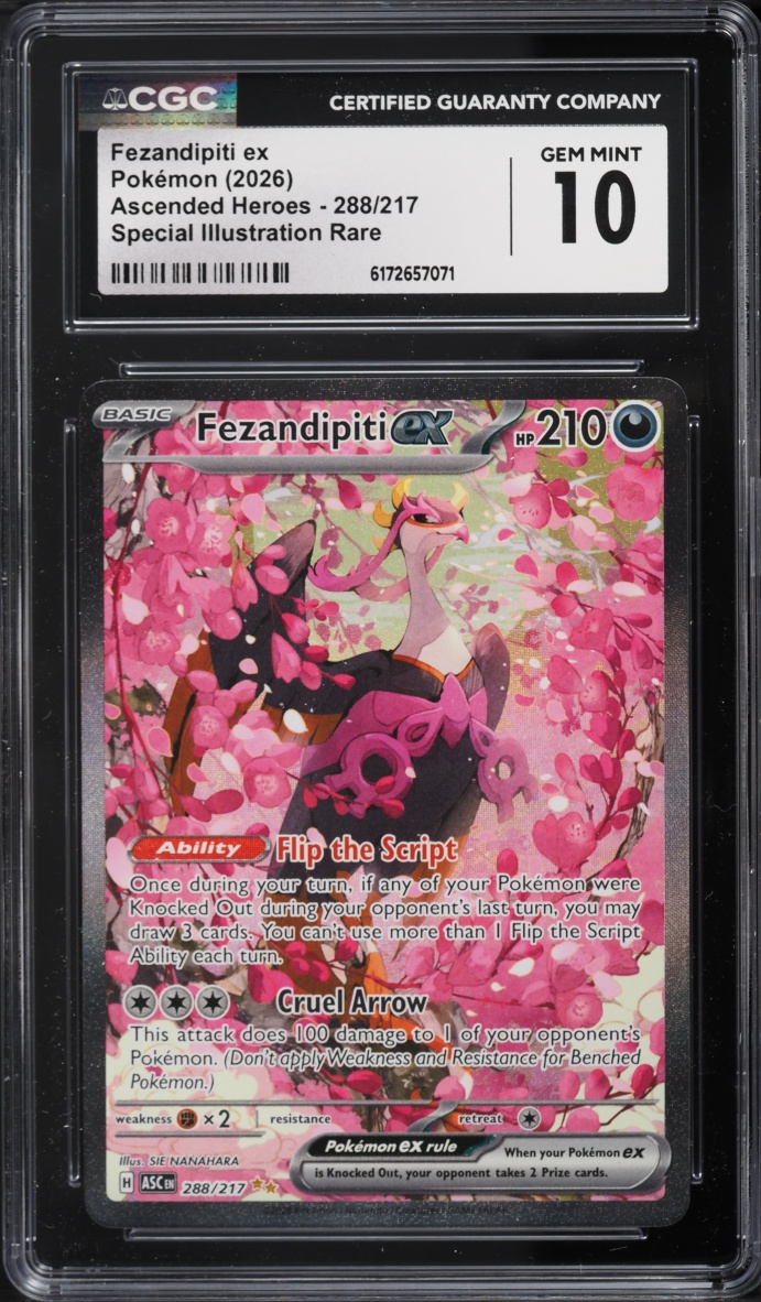 2026 Pokemon Mega Evolution Ascended Heroes SIR Fezandipiti Ex #288 CGC 10 GEM MINT