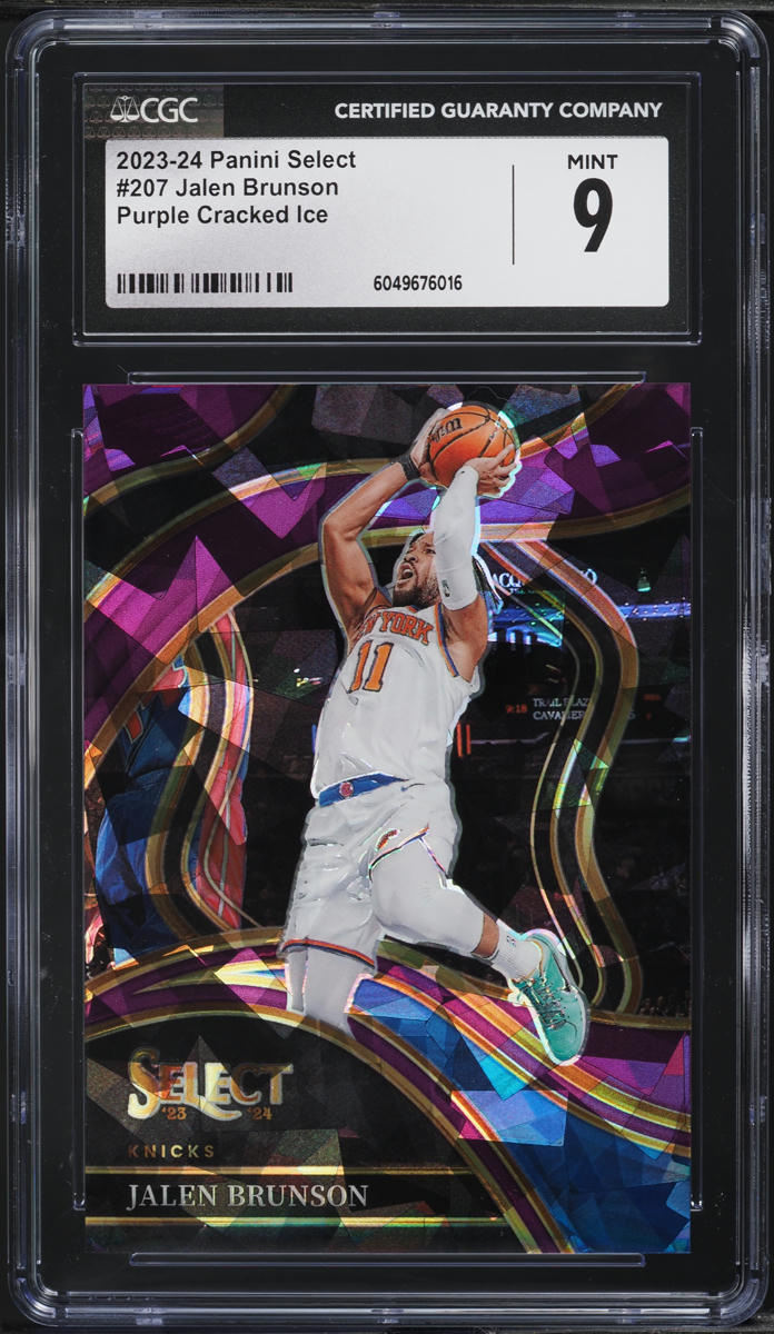 2023 Select Courtside Purple Cracked Ice Jalen Brunson /99 #207 CGC 9 MINT