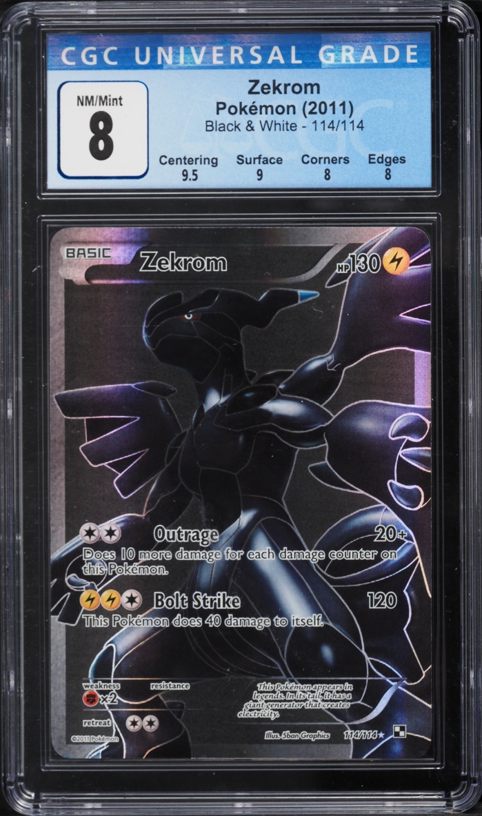 2011 Pokemon Black & White Full Art Zekrom #114 CGC 8 NM-MT