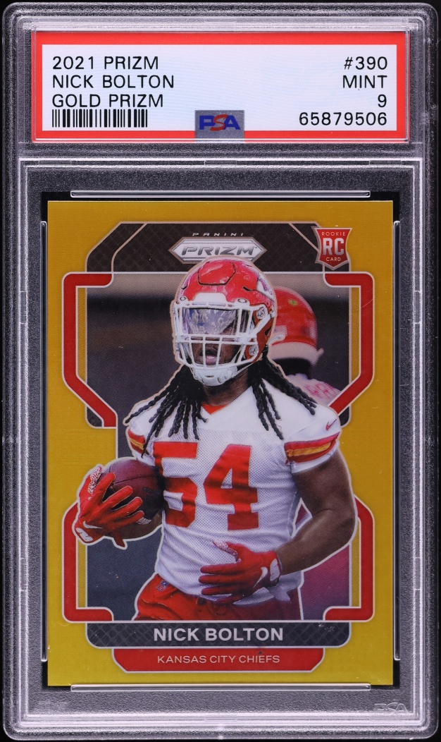 2021 Panini Prizm Gold Nick Bolton ROOKIE /10 #390 PSA 9 MINT - Photo 1