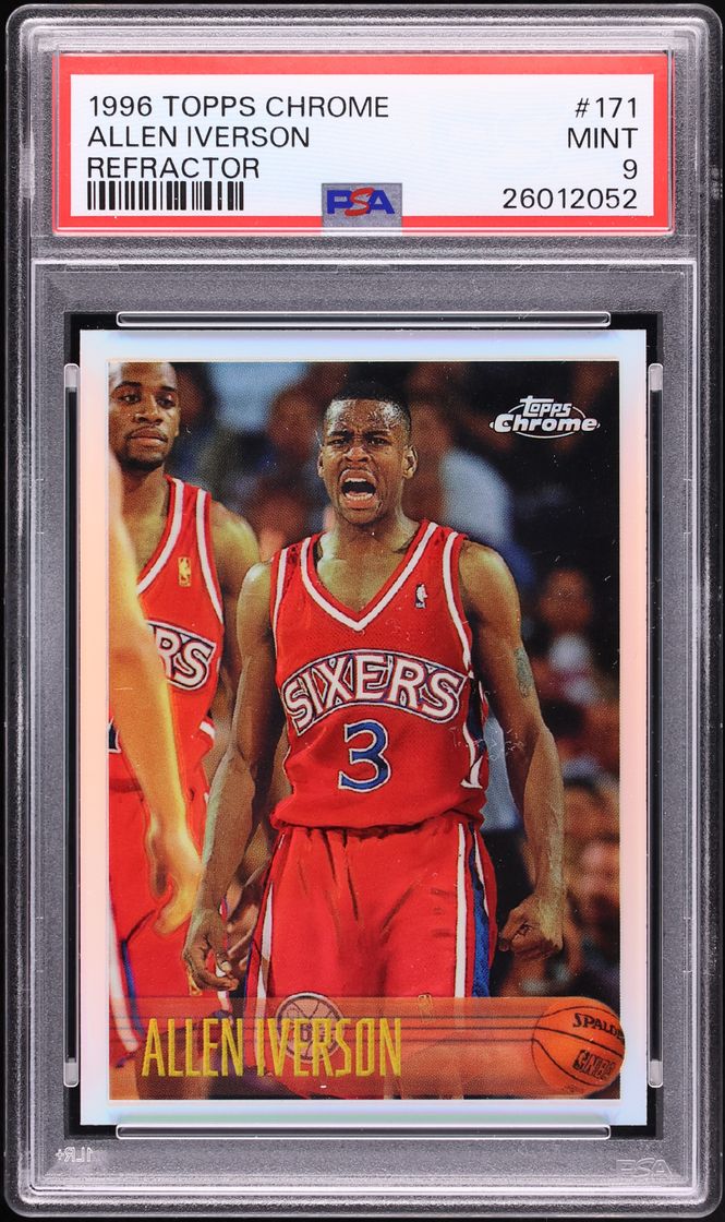 1996 Topps Chrome Refractor Allen Iverson ROOKIE #171 PSA 9 MINT - Photo 1