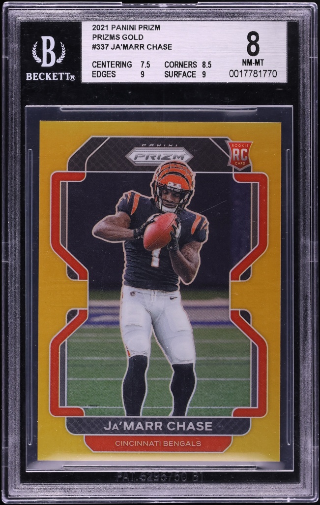 2021 Panini Prizm Gold Ja'Marr Chase ROOKIE /10 #337 BGS 8 NM-MT - Photo 1