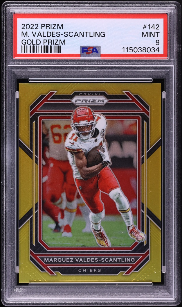2022 Panini Prizm Gold Marquez Valdes-Scantling /10 #142 PSA 9 MINT - Photo 1