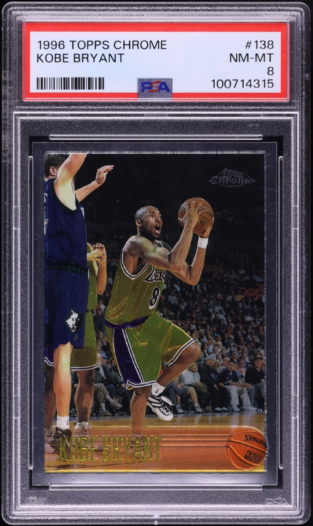 1996 Topps Chrome Kobe Bryant ROOKIE #138 PSA 8 NM-MT - Photo 1