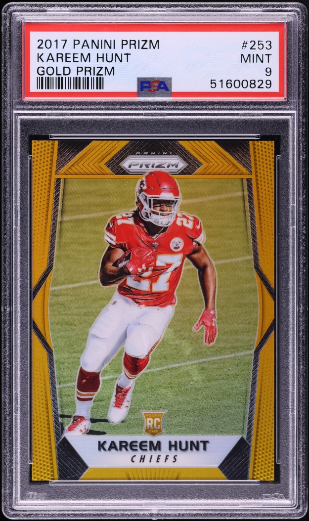 2017 Panini Prizm Gold Kareem Hunt ROOKIE /10 #253 PSA 9 MINT - Photo 1