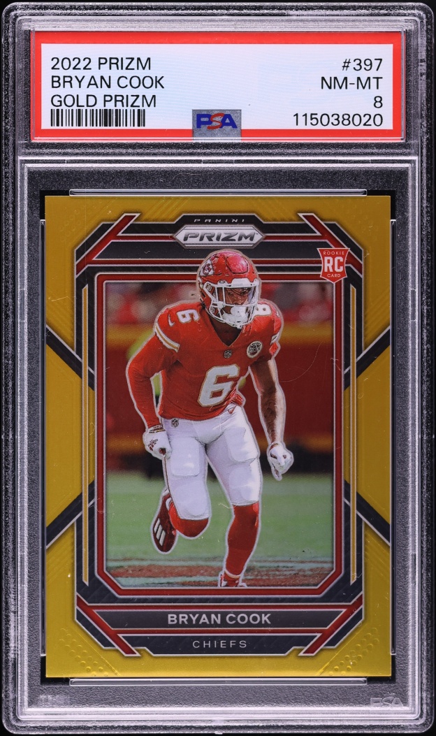 2022 Panini Prizm Gold Bryan Cook ROOKIE 1/10 #397 PSA 8 NM-MT - Photo 1