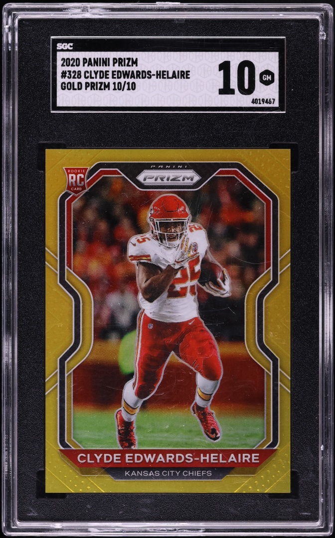 2020 Panini Prizm Gold Clyde Edwards-Helaire ROOKIE 10/10 #328 SGC 10 GEM MINT - Photo 1