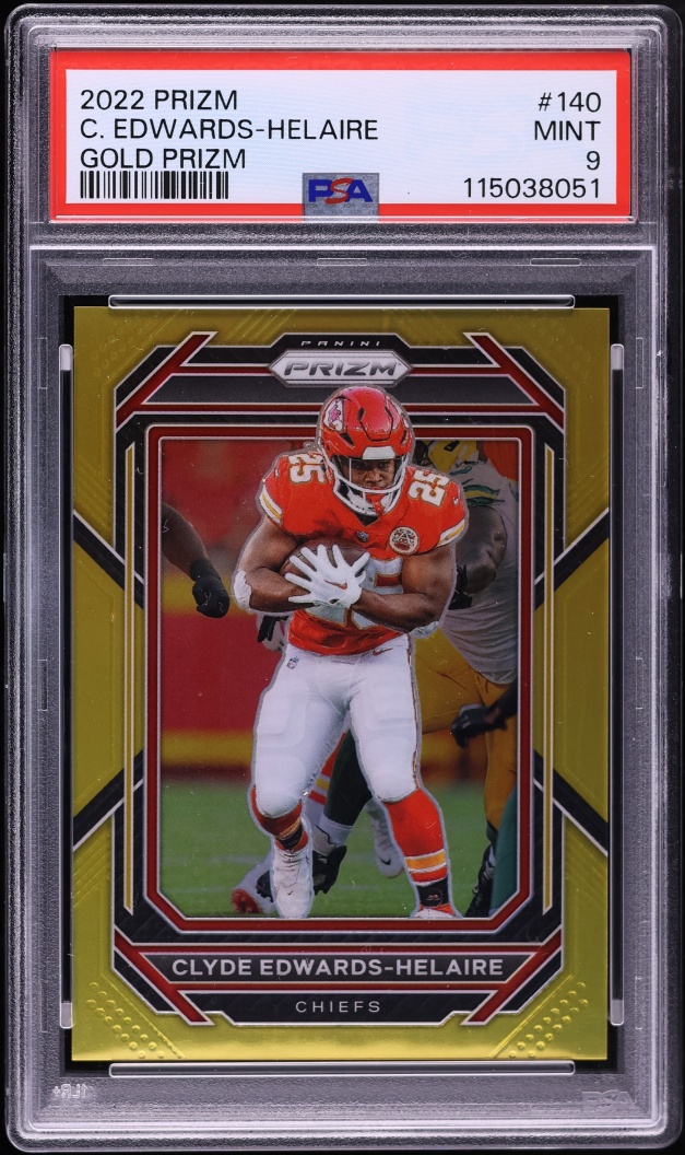 2022 Panini Prizm Gold Clyde Edwards-Helaire 1/10 #140 PSA 9 MINT - Photo 1