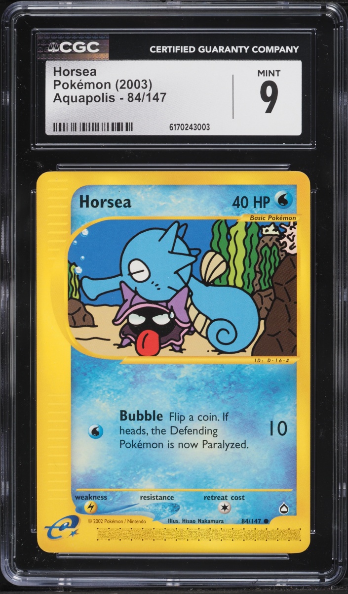 2003 Pokemon Aquapolis Horsea #84 CGC 9 MINT
