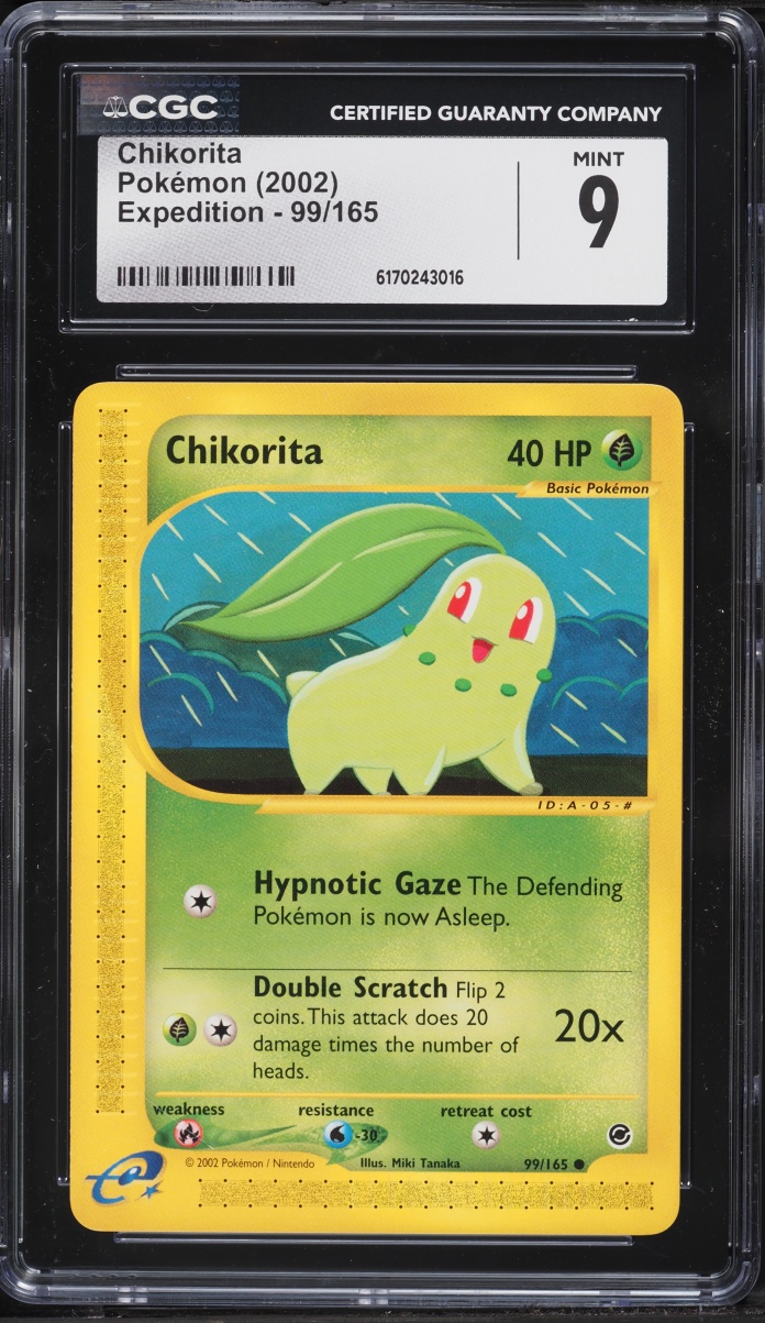 2002 Pokemon Expedition Chikorita #99 CGC 9 MINT