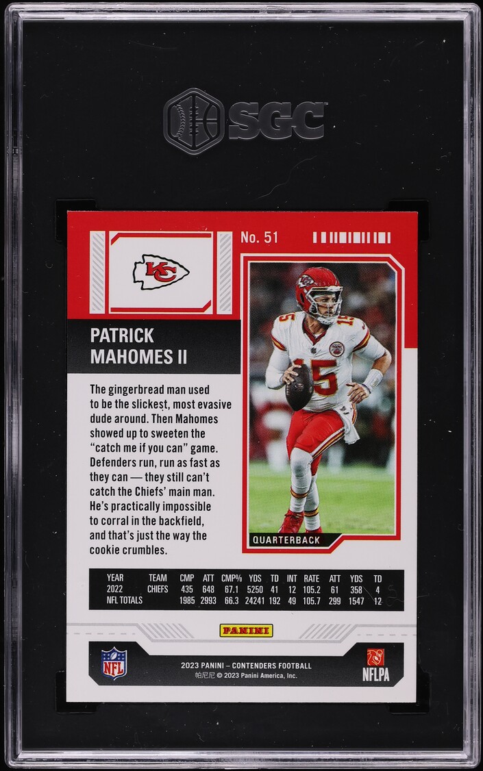 2023 Panini Contenders Game Ticket Red Patrick Mahomes II #51 SGC 9.5 MINT+
