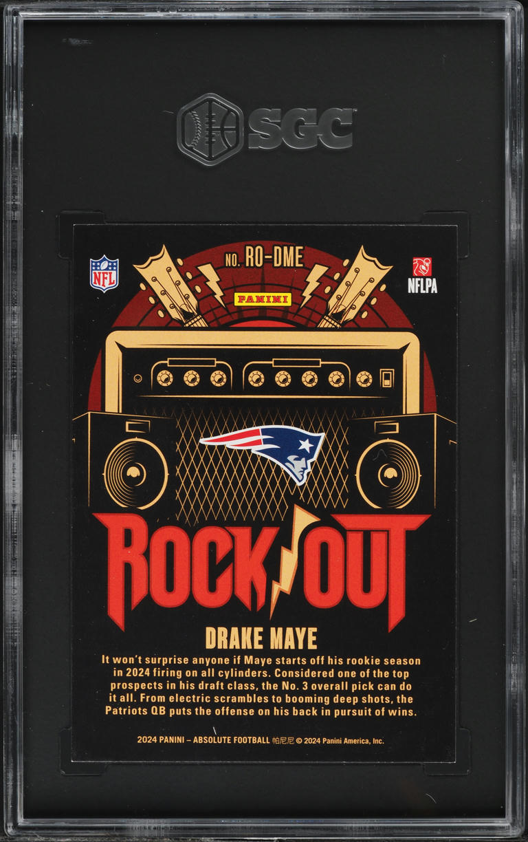 2024 Absolute Rock Out Drake Maye ROOKIE #RO-DME SGC 8.5 NM-MT+