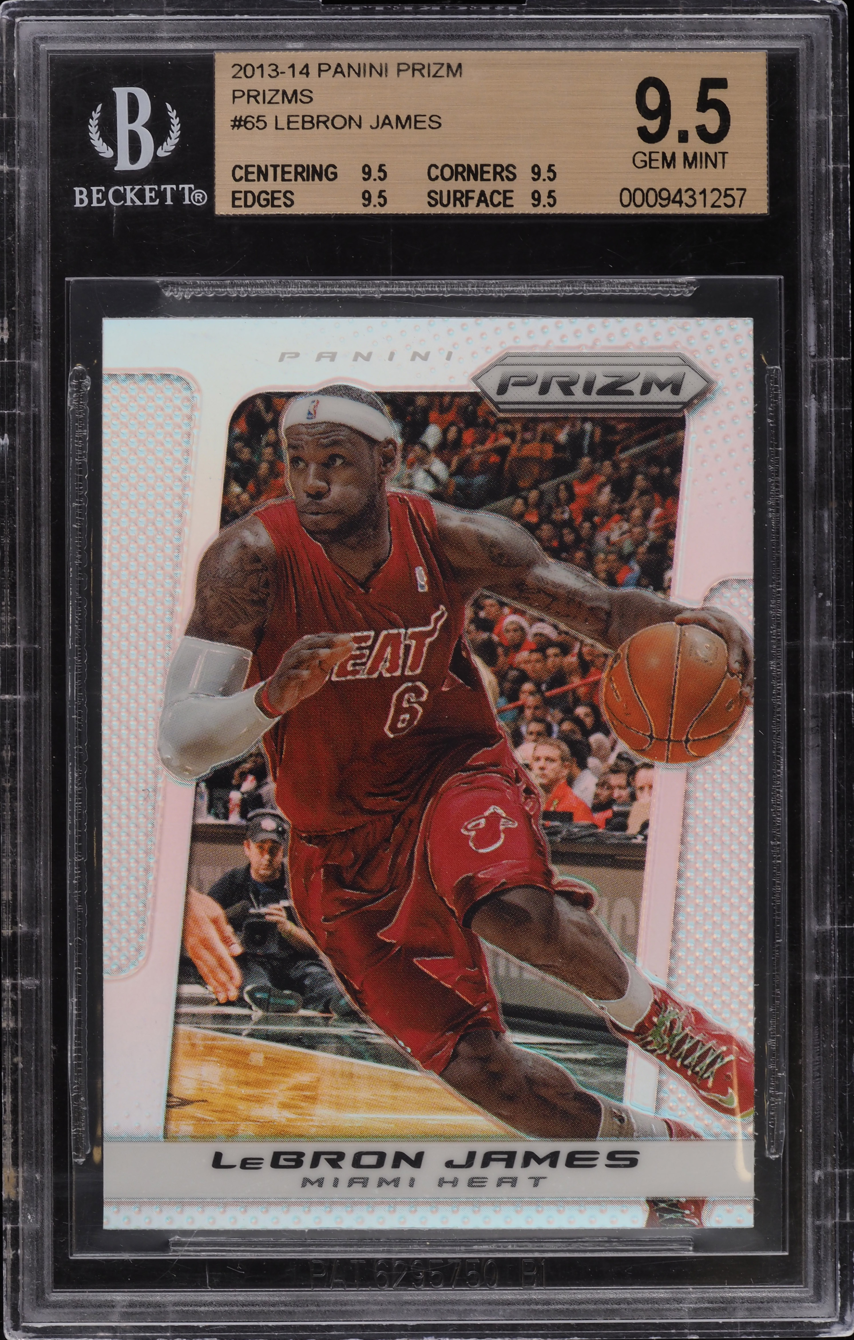 2013 Panini Prizm Silver LeBron James #65 BGS 9.5 GEM MINT