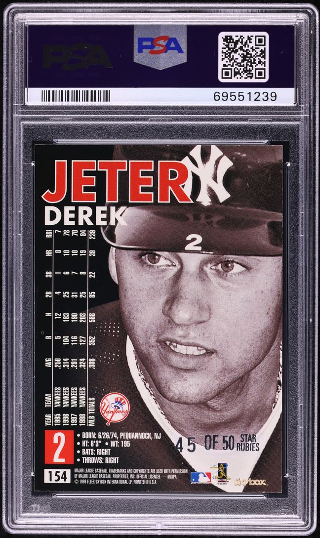 1999 Skybox Premium Star Rubies Derek Jeter /50 #154 PSA 8 NM-MT