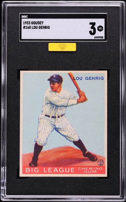 1933 Goudey Lou Gehrig #160 MBA SGC 3 VG