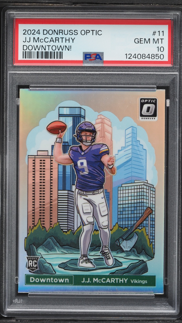 2024 Donruss Optic Downtown J.J. McCarthy ROOKIE #11 PSA 10 GEM MINT