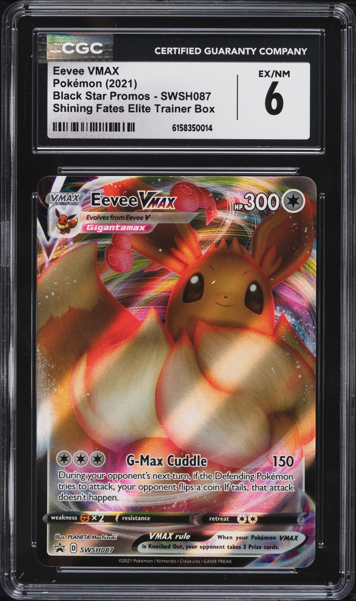 2021 Pokemon Sword & Shield Promo Shining Fates ETB Full Art Eevee VMAX #SWSH087 CGC 6 EXMT