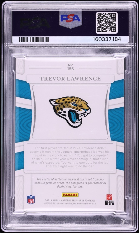 2021 National Treasures Trevor Lawrence ROOKIE PATCH AUTO /99 #156 PSA 9 MINT
