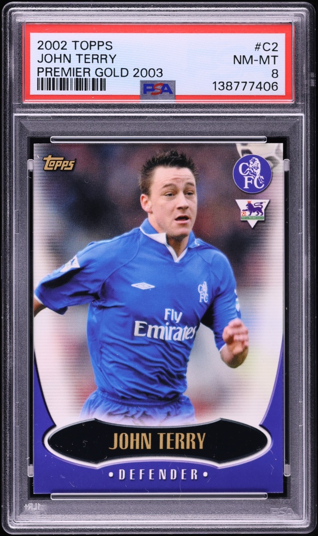 2002 Topps Premier Gold John Terry ROOKIE #C2 PSA 8 NM-MT