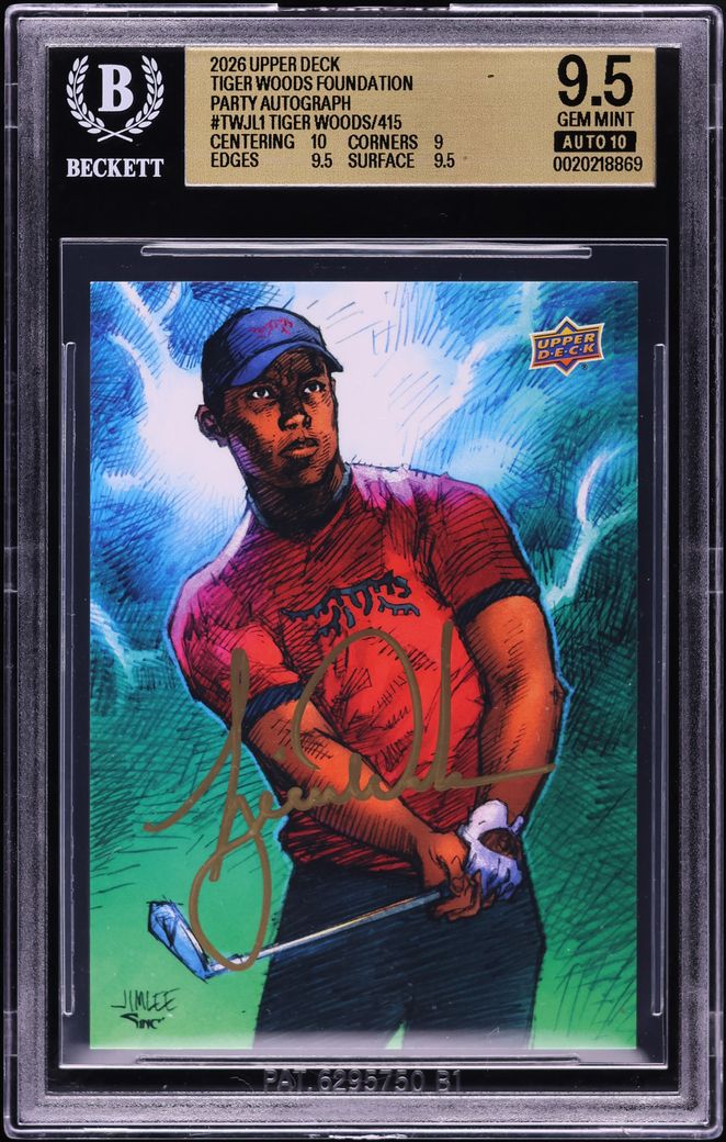 2026 Upper Deck Tiger Foundation Party Tiger Woods AUTO /415 #TWJL1 BGS 9.5 GEM MINT
