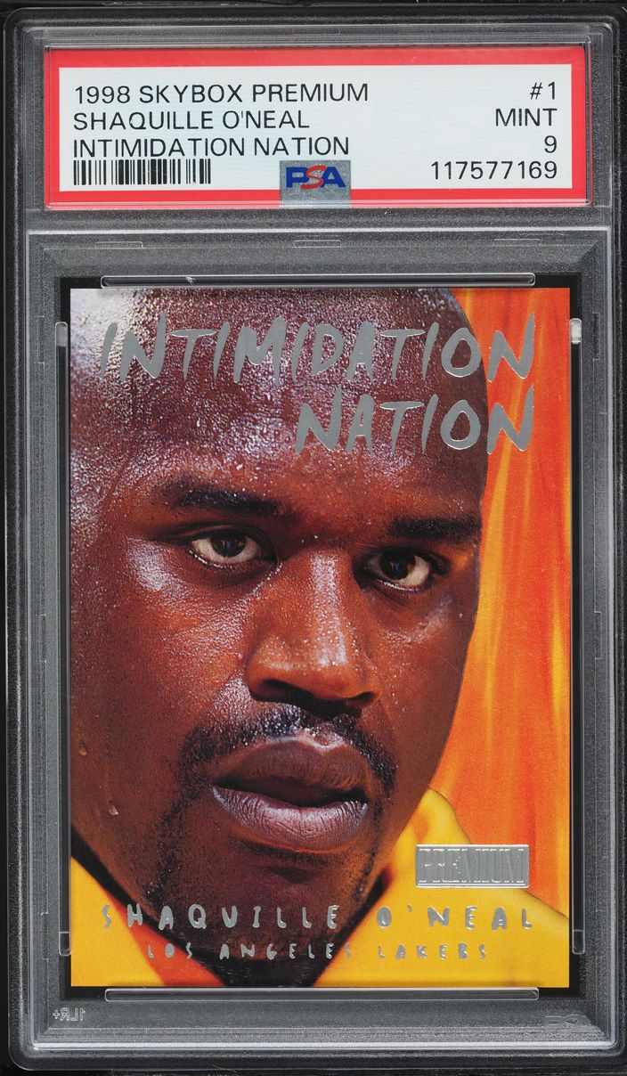 1998 SkyBox Premium Intimidation Nation Shaquille O'Neal #1 PSA 9 MINT - Photo 1