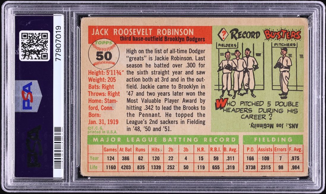 1955 Topps Jackie Robinson #50 PSA 2 GD