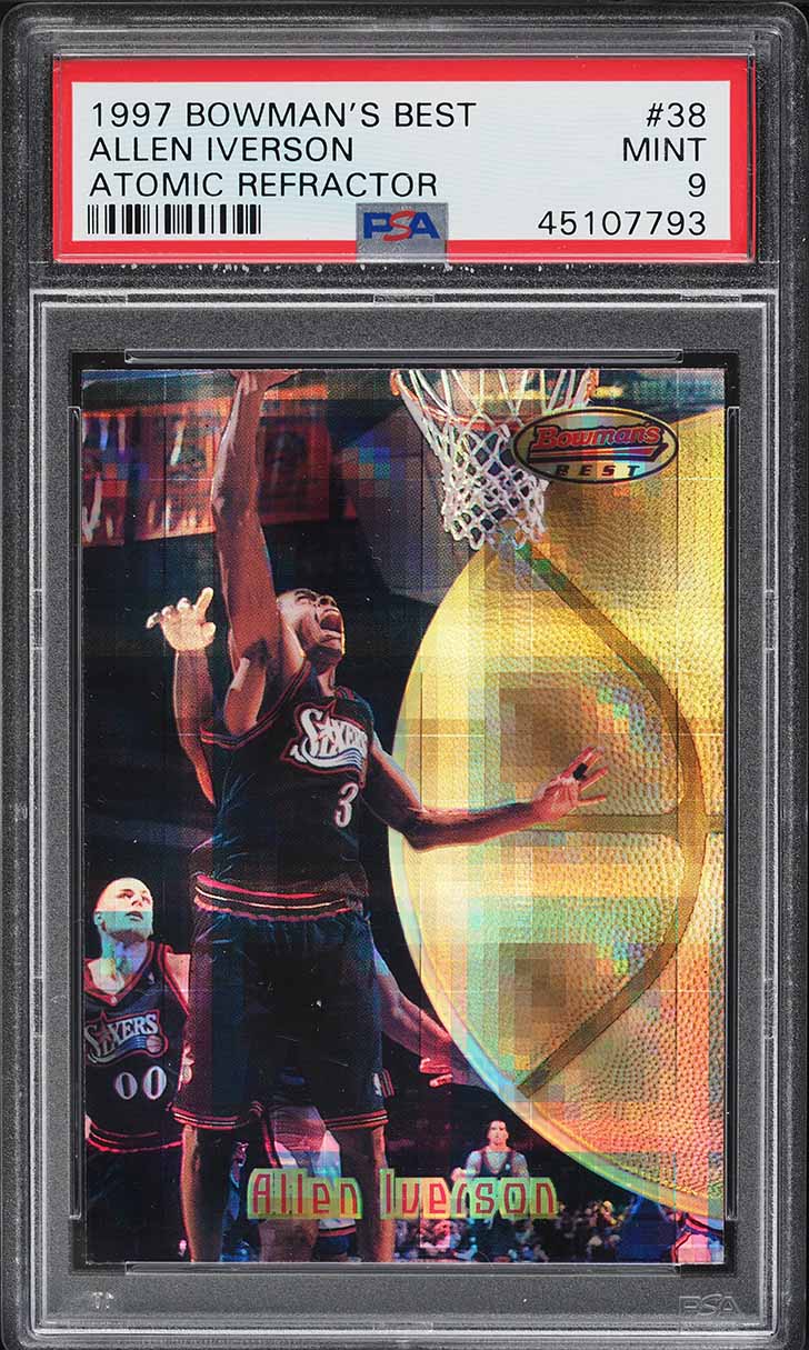 1997 Bowman's Best Atomic Refractor Allen Iverson #38 PSA 9 MINT