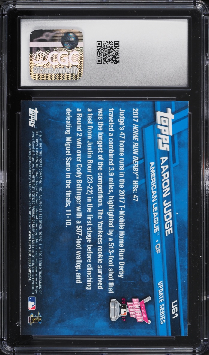 2017 Topps Update Aaron Judge ROOKIE #US1 CGC 10 GEM MINT