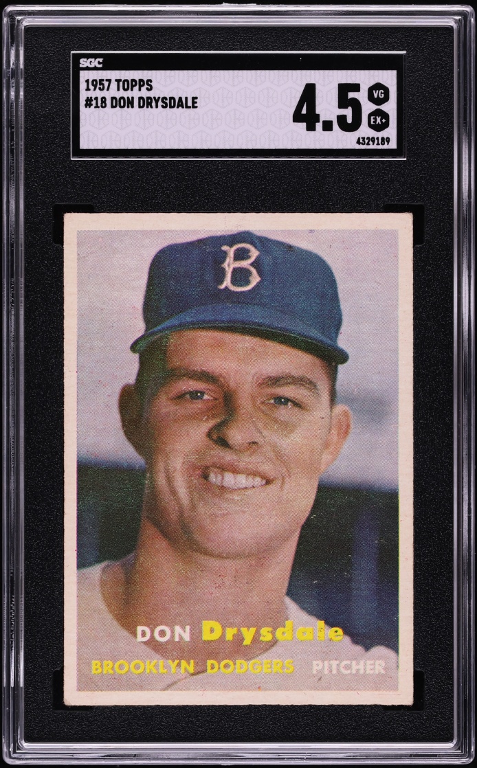1957 Topps Don Drysdale ROOKIE #18 SGC 4.5 VGEX+
