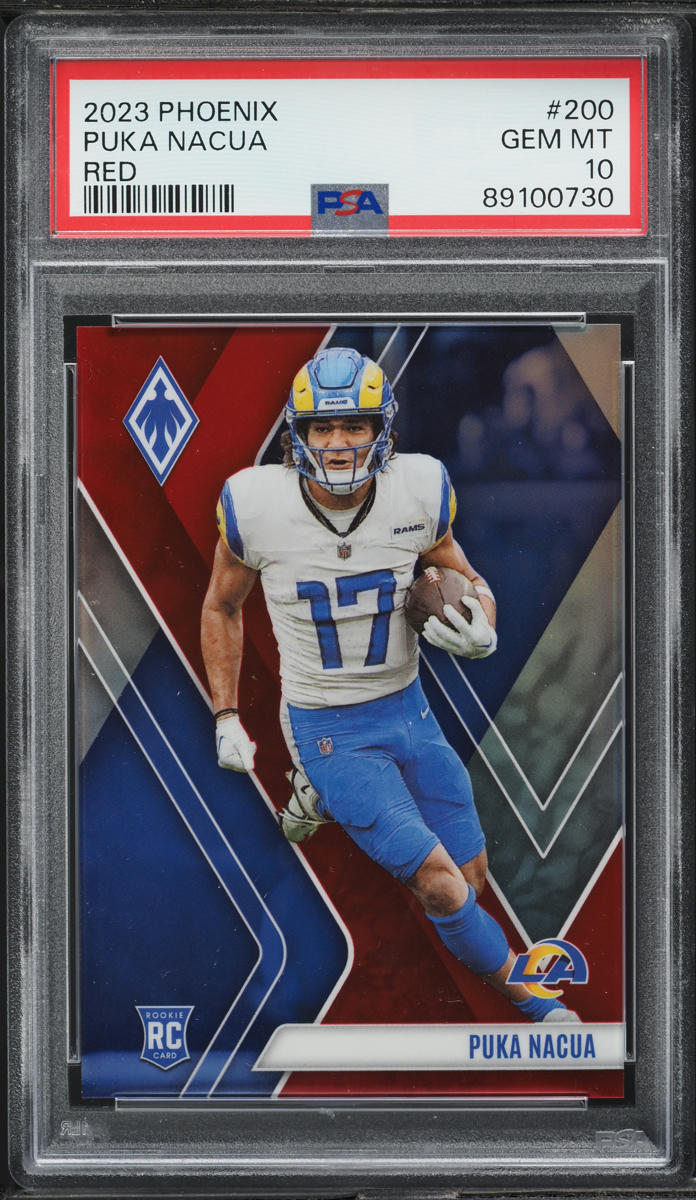 2023 Panini Phoenix Red Puka Nacua ROOKIE /250 #200 PSA 10 GEM MINT