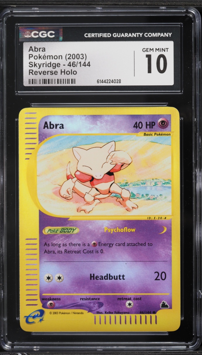 2003 Pokemon Skyridge Reverse Holo Abra #46 CGC 10 GEM MINT