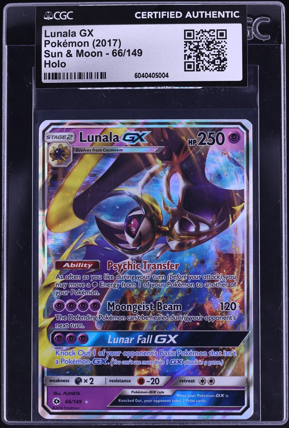 2017 Pokemon Sun & Moon Lunala GX #66 CGC AUTH