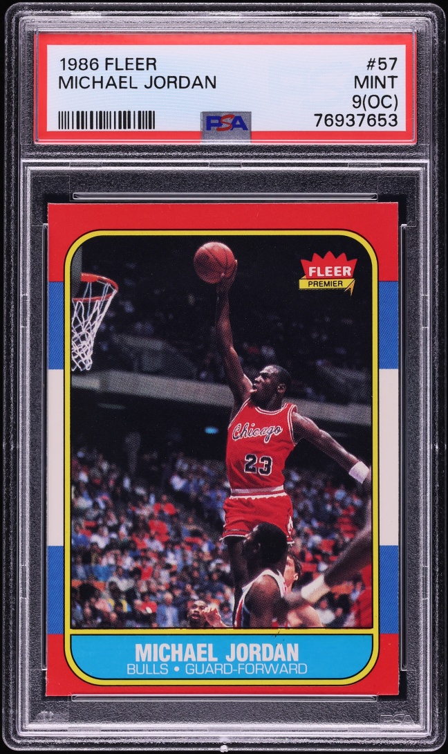 1986 Fleer Basketball Michael Jordan ROOKIE #57 PSA 9(oc) MINT