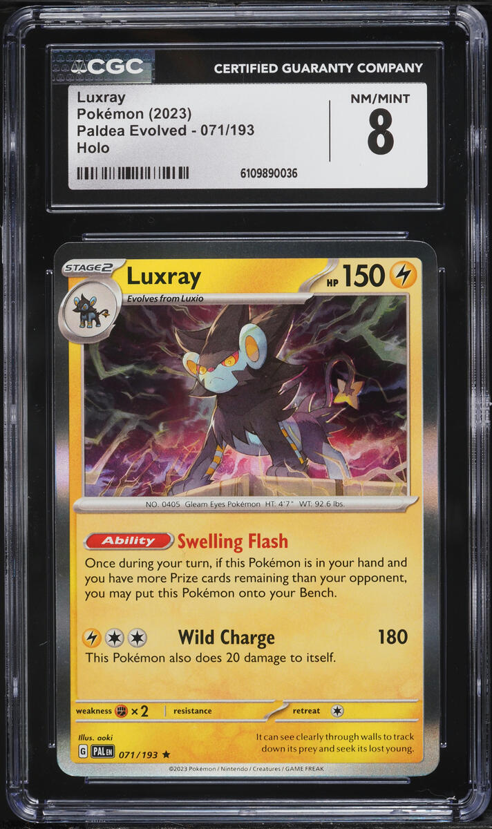 2023 Pokemon Scarlet & Violet Paldea Evolved Holo Luxray #71 CGC 8 NM-MT