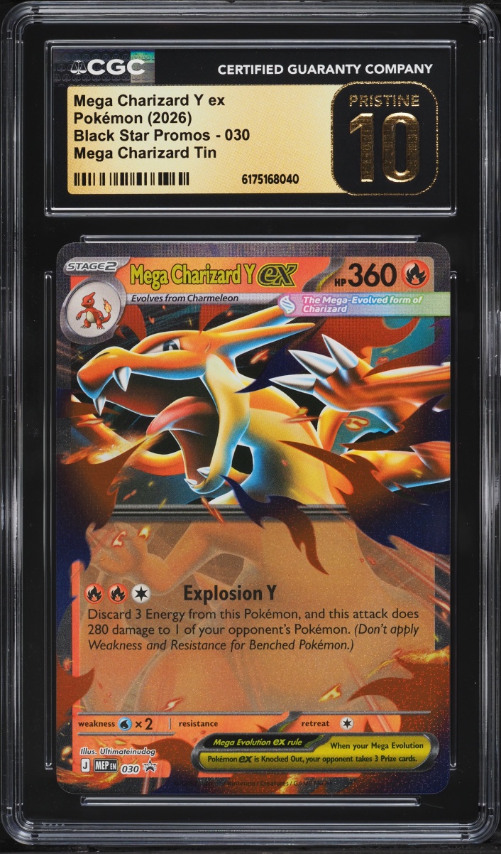 2026 Pokemon Mega Evolution Black Star Promo Tin Mega Charizard Y ex #30 CGC 10 PRISTINE