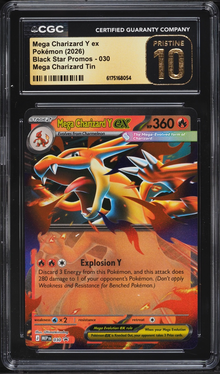 2026 Pokemon Mega Evolution Black Star Promo Tin Mega Charizard Y Ex #30 CGC 10 PRISTINE