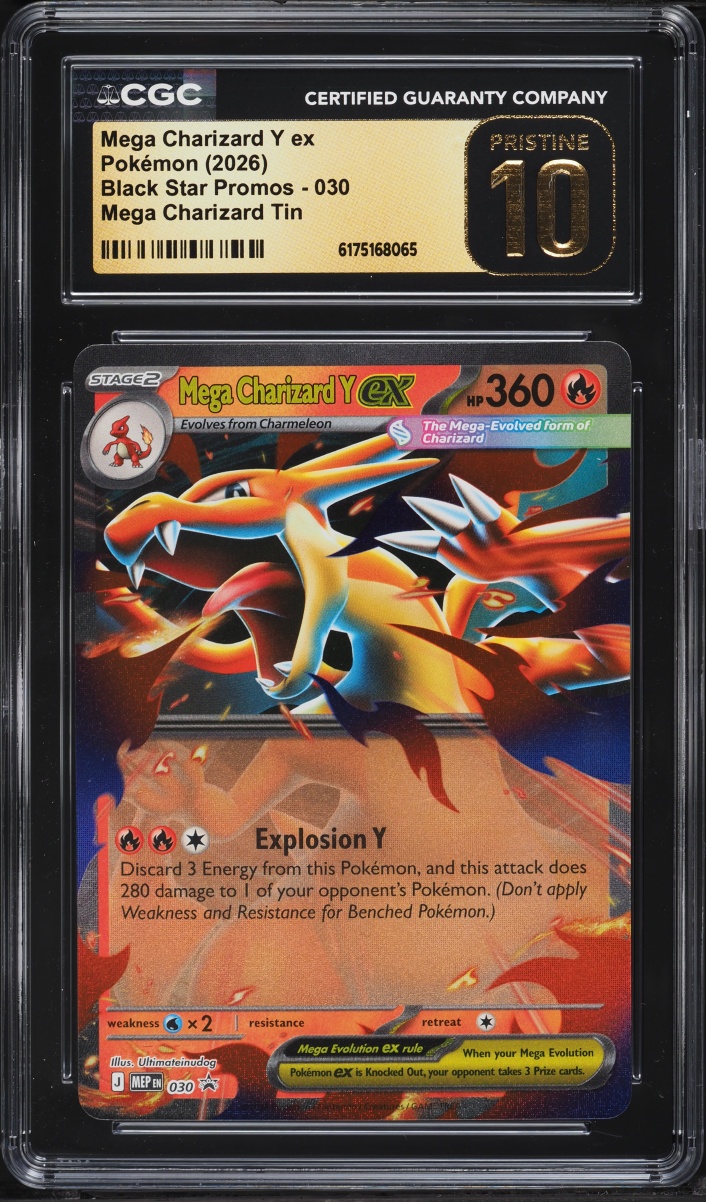 2026 Pokemon Mega Evolution Black Star Promo Tin Mega Charizard Y Ex #30 CGC 10 PRISTINE