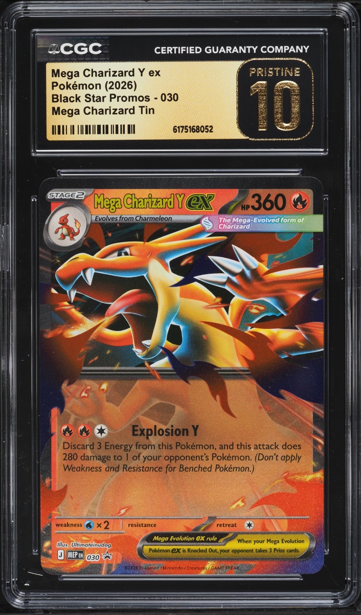 2026 Pokemon Mega Evolution Black Star Promo Tin Mega Charizard Y ex #30 CGC 10 PRISTINE