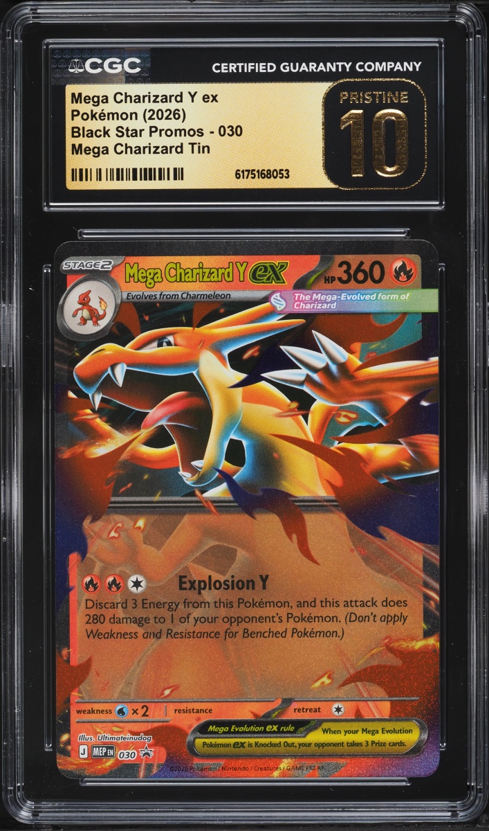 2026 Pokemon Mega Evolution Black Star Promo Tin Mega Charizard Y Ex #30 CGC 10 PRISTINE