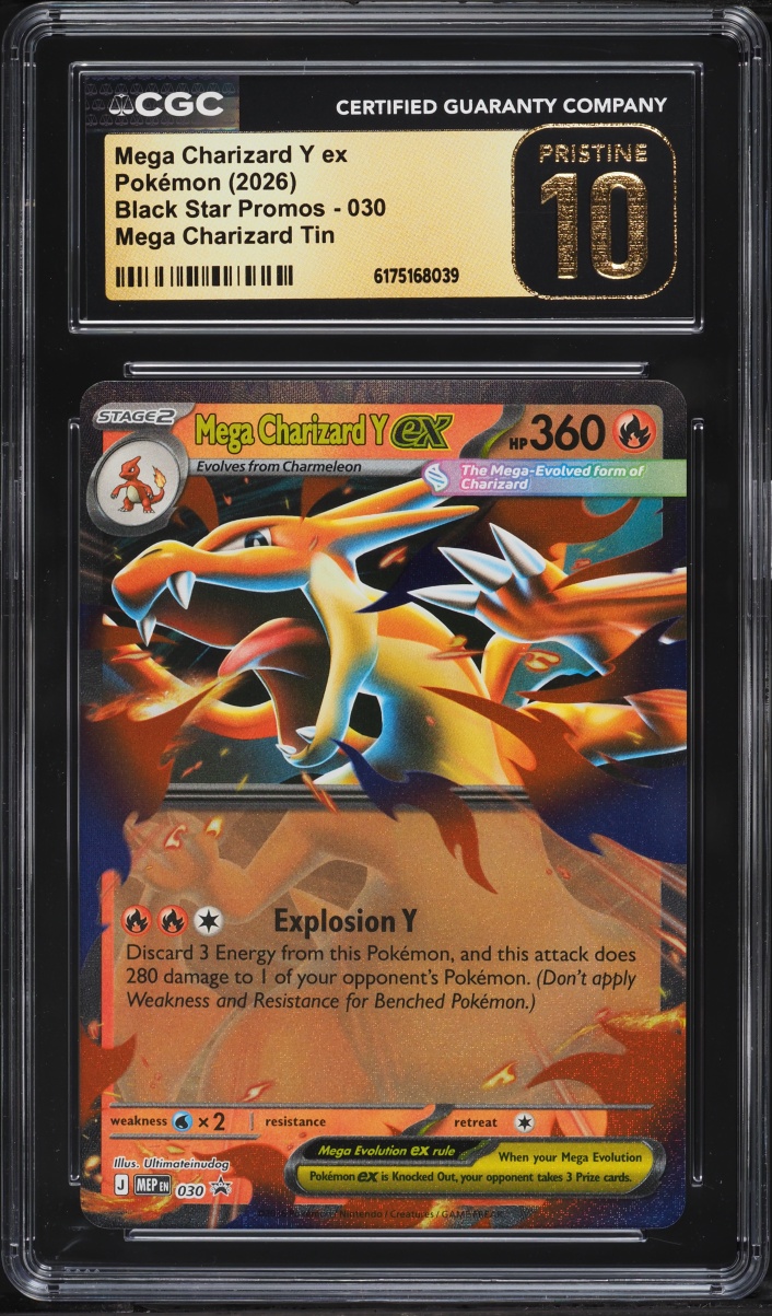 2026 Pokemon Mega Evolution Black Star Promo Tin Mega Charizard Y ex #30 CGC 10 PRISTINE
