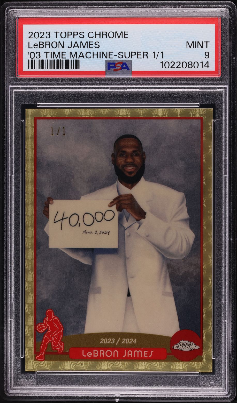 2023 Topps Chrome '03 Time Machine Superfractor LeBron James 1/1 PSA 9 MINT