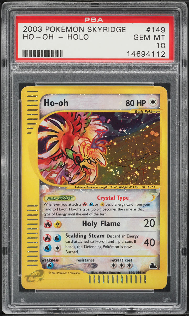 2003 Pokemon Skyridge Holo Crystal Ho-Oh #149 PSA 10 GEM MINT