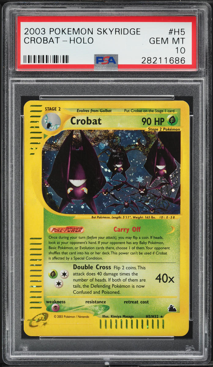 2003 Pokemon Skyridge Holo Crobat #H5 PSA 10 GEM MINT