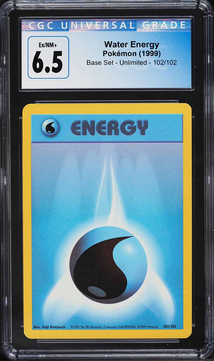1999 Pokemon Base Set Water Energy #102 CGC 6.5 EXMT+