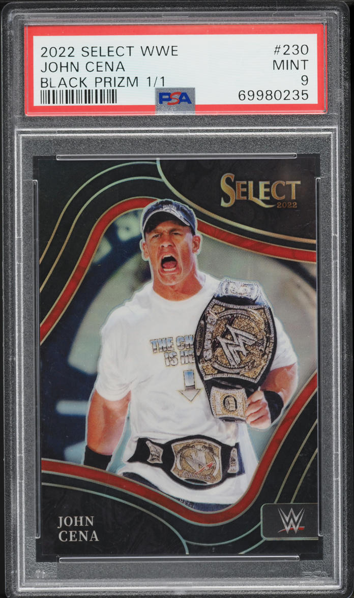 2022 Select WWE Ringside Black Prizm John Cena 1/1 #230 PSA 9 MINT