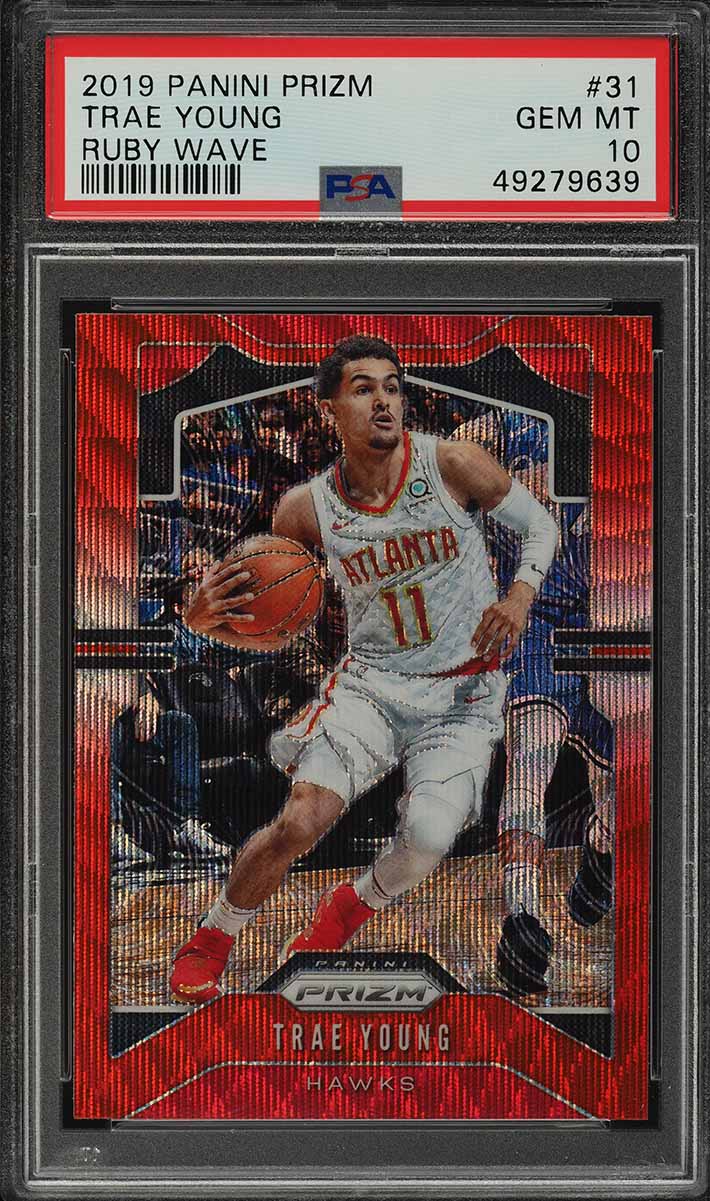 2019 Select Courtside Red Disco Prizm Trae Young /49 #237 PSA 9