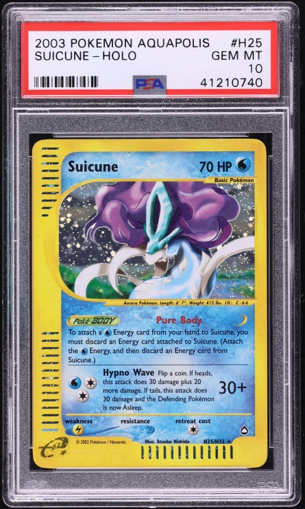 2003 Pokemon Aquapolis Holo Suicune #H25 PSA 10 GEM MINT